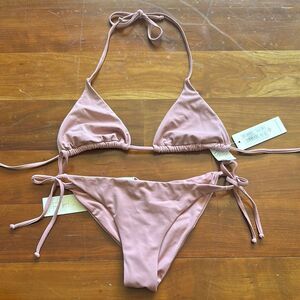 Phax Mauve Triangle Tie Bikini Set